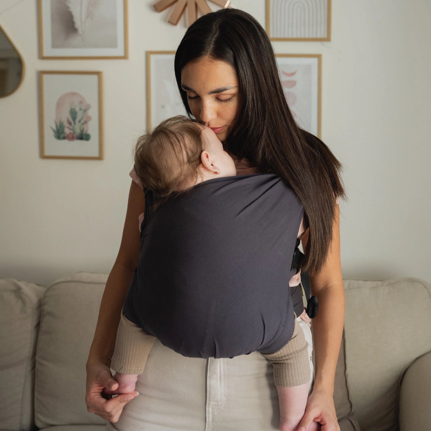 Boba Bliss Baby Wrap Carrier in Charcoal