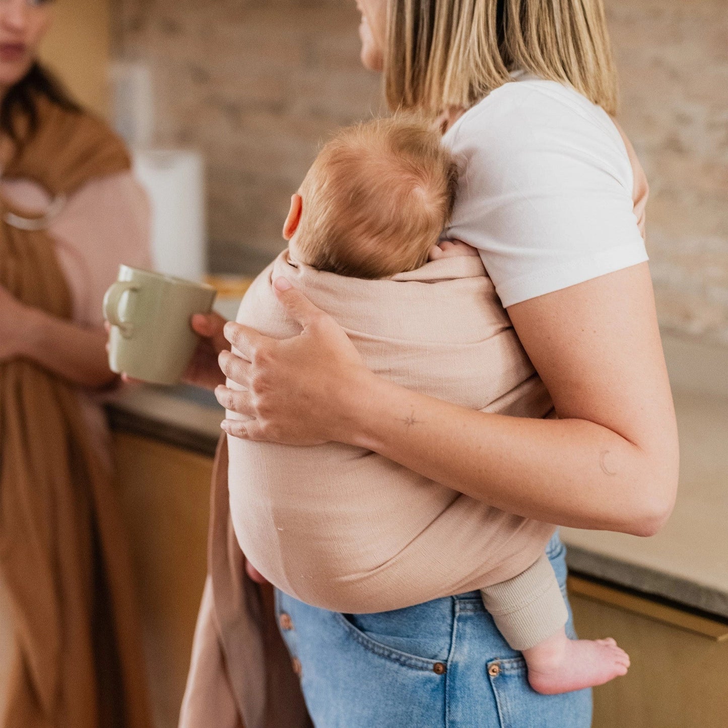 Boba Linen Ring Sling in Peony Pink