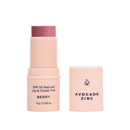Avocado Zinc -  SPF 50 Natural Lip & Cheek Tint - Berry