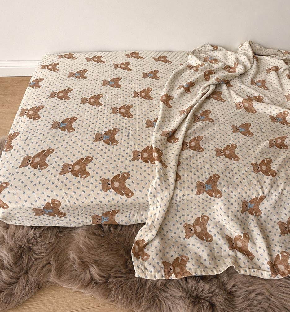 Teddy Bear Picnic // Fitted Cot sheet