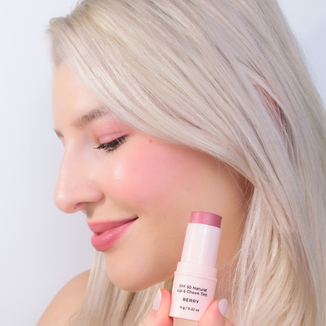 Avocado Zinc -  SPF 50 Natural Lip & Cheek Tint - Berry