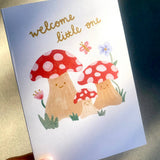 Welcome Little One Mushroom - New Baby Cute Neutral Card
