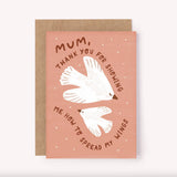 Thank You Mum Card - Mother's Day Birds | Mom Birthday Love