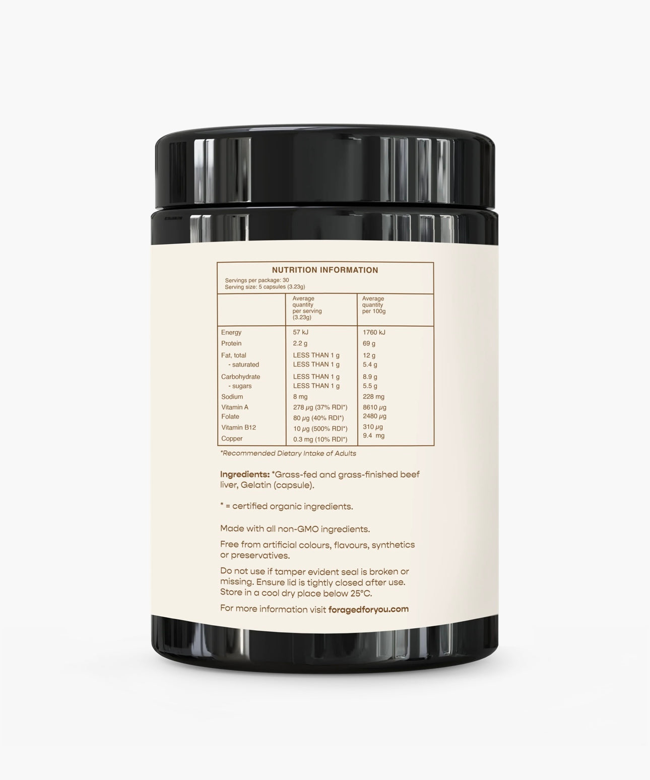 Foraged for you - Organic Beef Liver Capsules