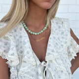 Green Jade Natural Stone Necklace