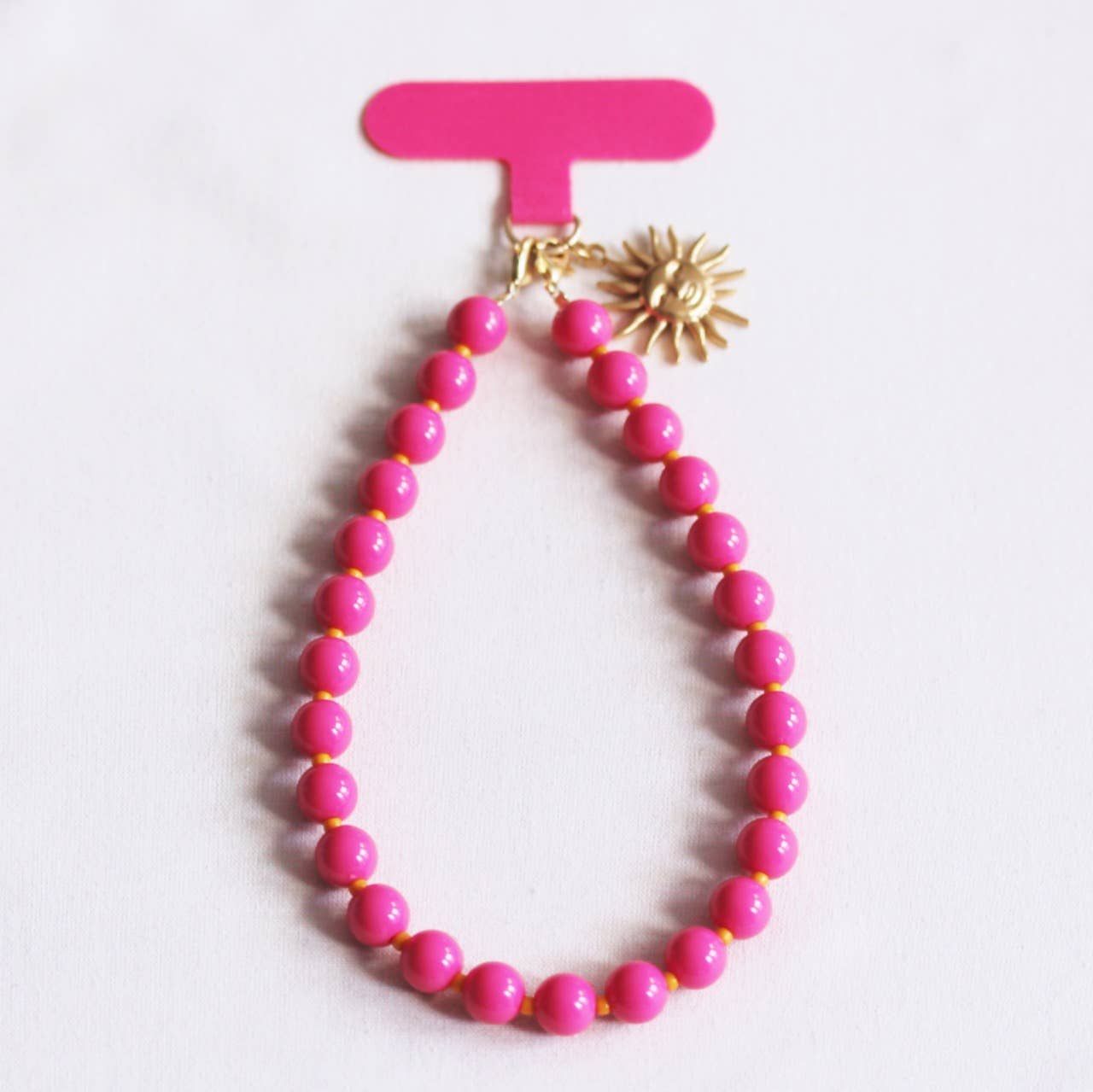 Bazou Phone Cord Miyuki Sun Charm Fuchsia/Orange