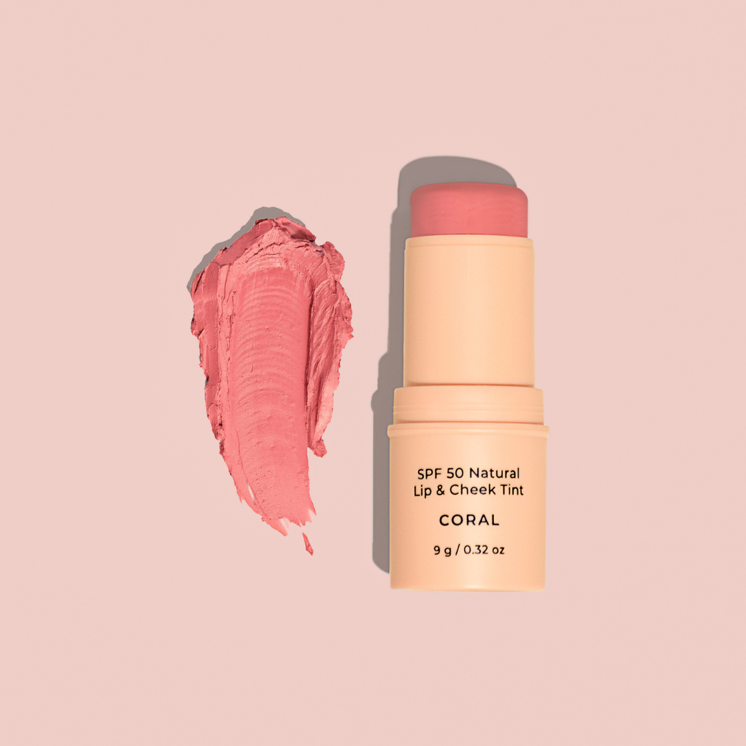 Avocado Zinc -  SPF 50 Natural Lip & Cheek Tint - Coral