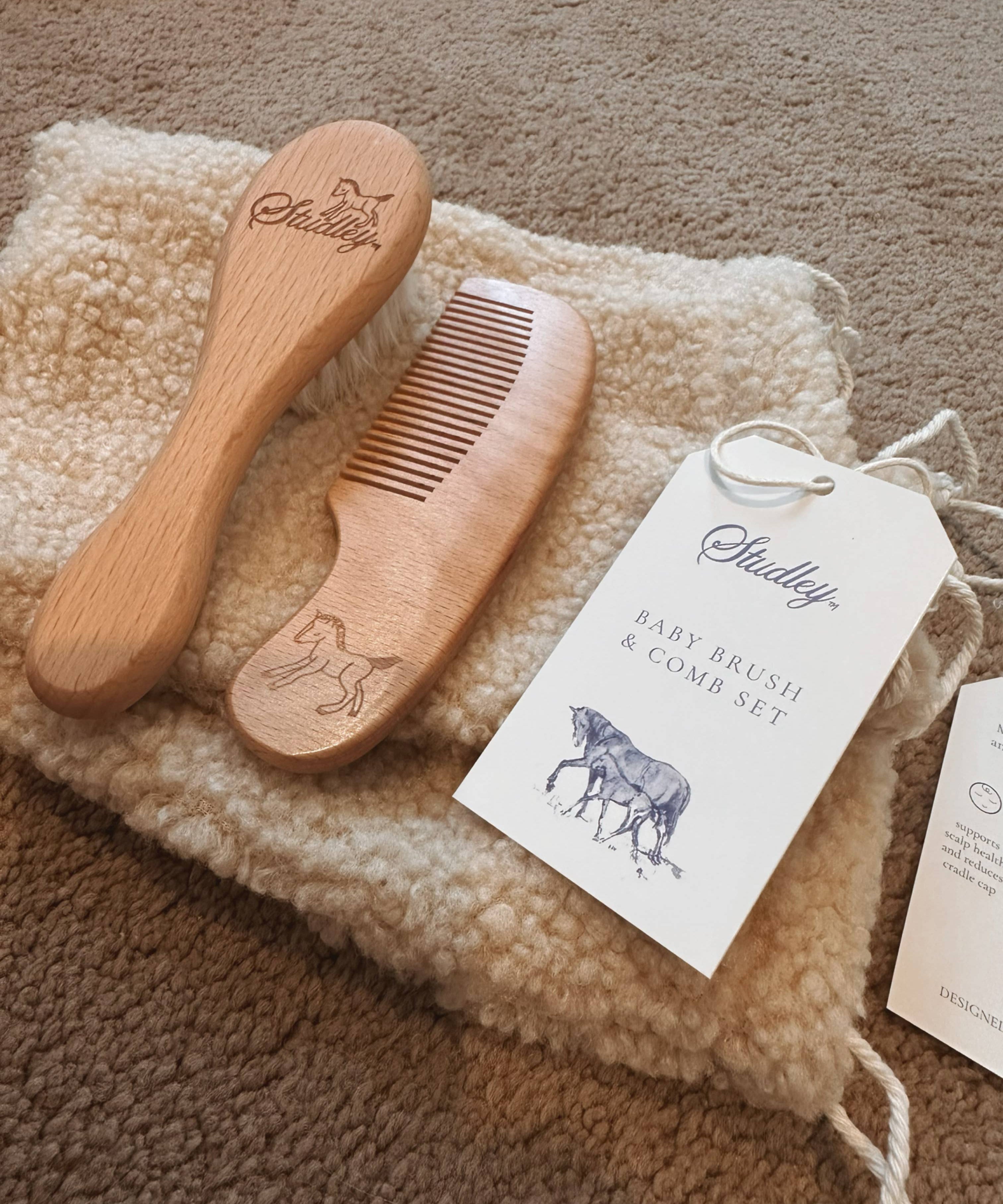 Wooden Baby Brush And Comb Set