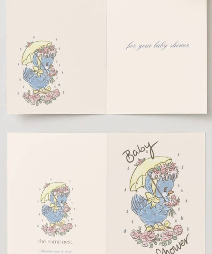 Baby shower duckling - heirloom card