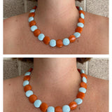 Peach Foam Beaded Necklace - Amilita The Label