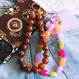 Phone cord beads XXL - leopard