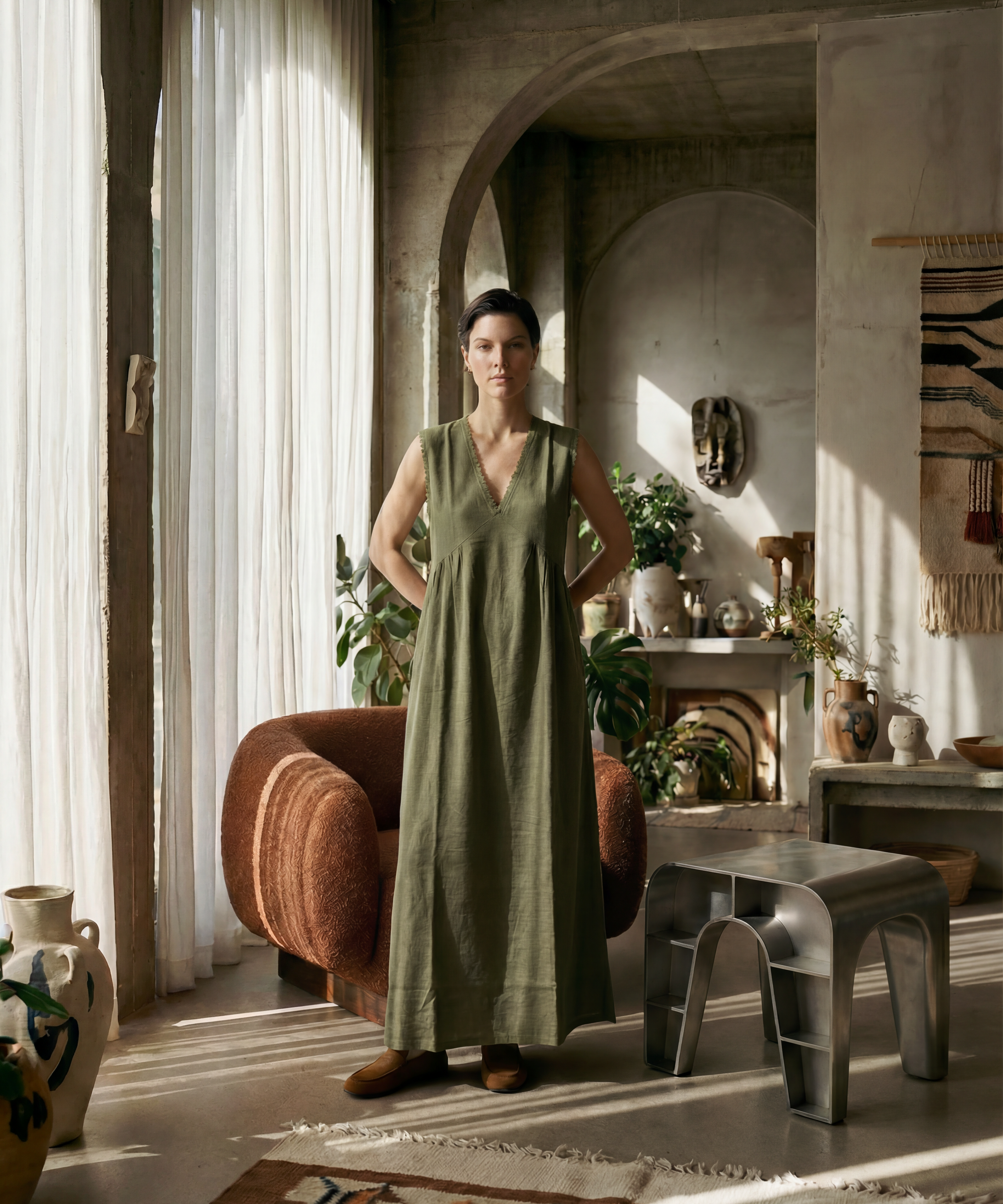 The Pansy Maxi - Olive - Amilita The Label