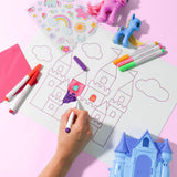 Wipeable Silicone Colouring Mat - Unicorn Castle