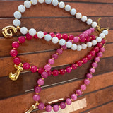 Beaded by Loz - chunky bead//gold initial pendant