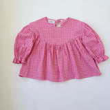 Bloom Blouse | Raspberry Gingham
