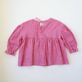 Bloom Blouse | Raspberry Gingham