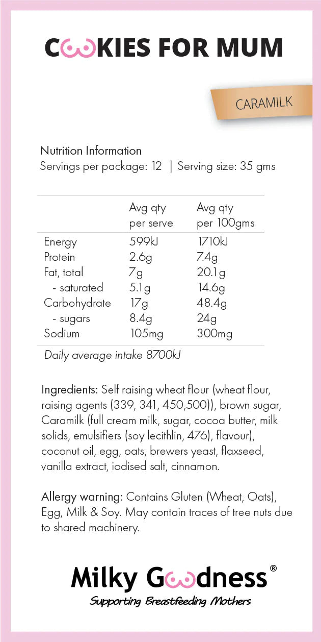 Milky Goodness Caramilk Lactation Cookies