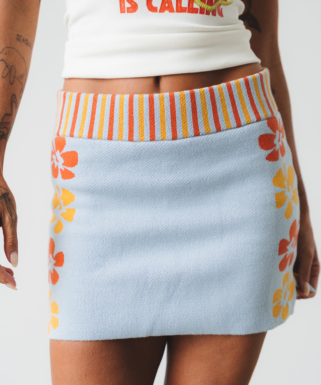 Hibiscus Knitted Skort - Spicy Dugong
