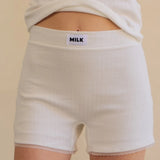 Milk-sleep shorts - white Pointelle