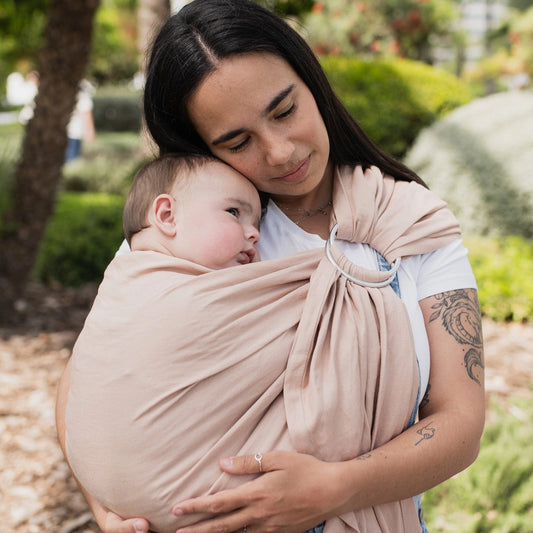 Boba Linen Ring Sling - Peony Pink