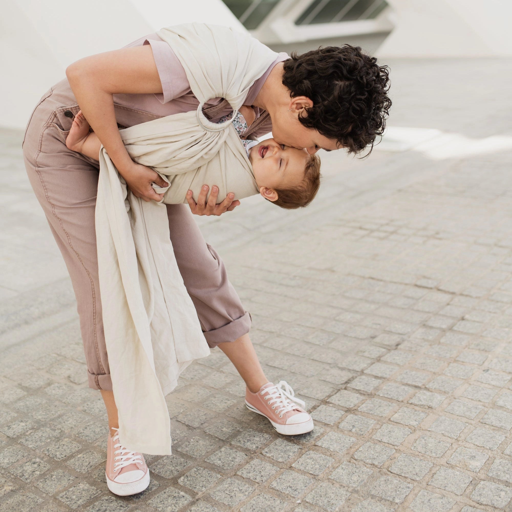 Boba Linen Ring Sling - Pampas Beige