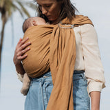Boba Linen Ring Sling - Rye Brown