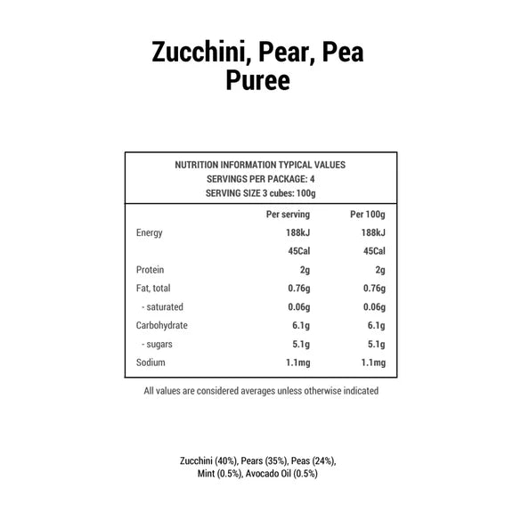 Zucchini, Pear & Peas - Le Puree
