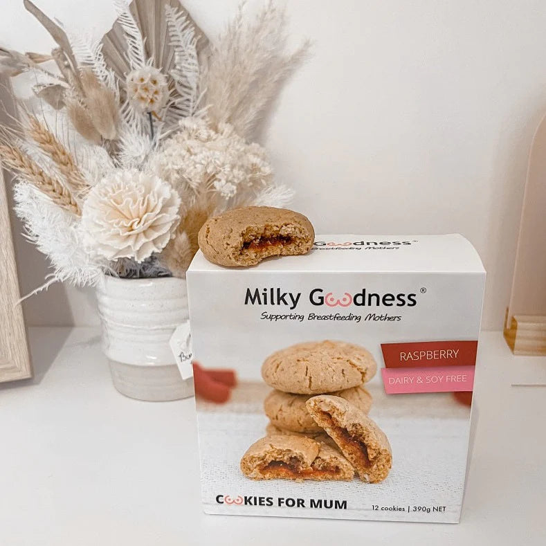 Milky Goodness Raspberry Lactation Cookies (Dairy & Soy Free)