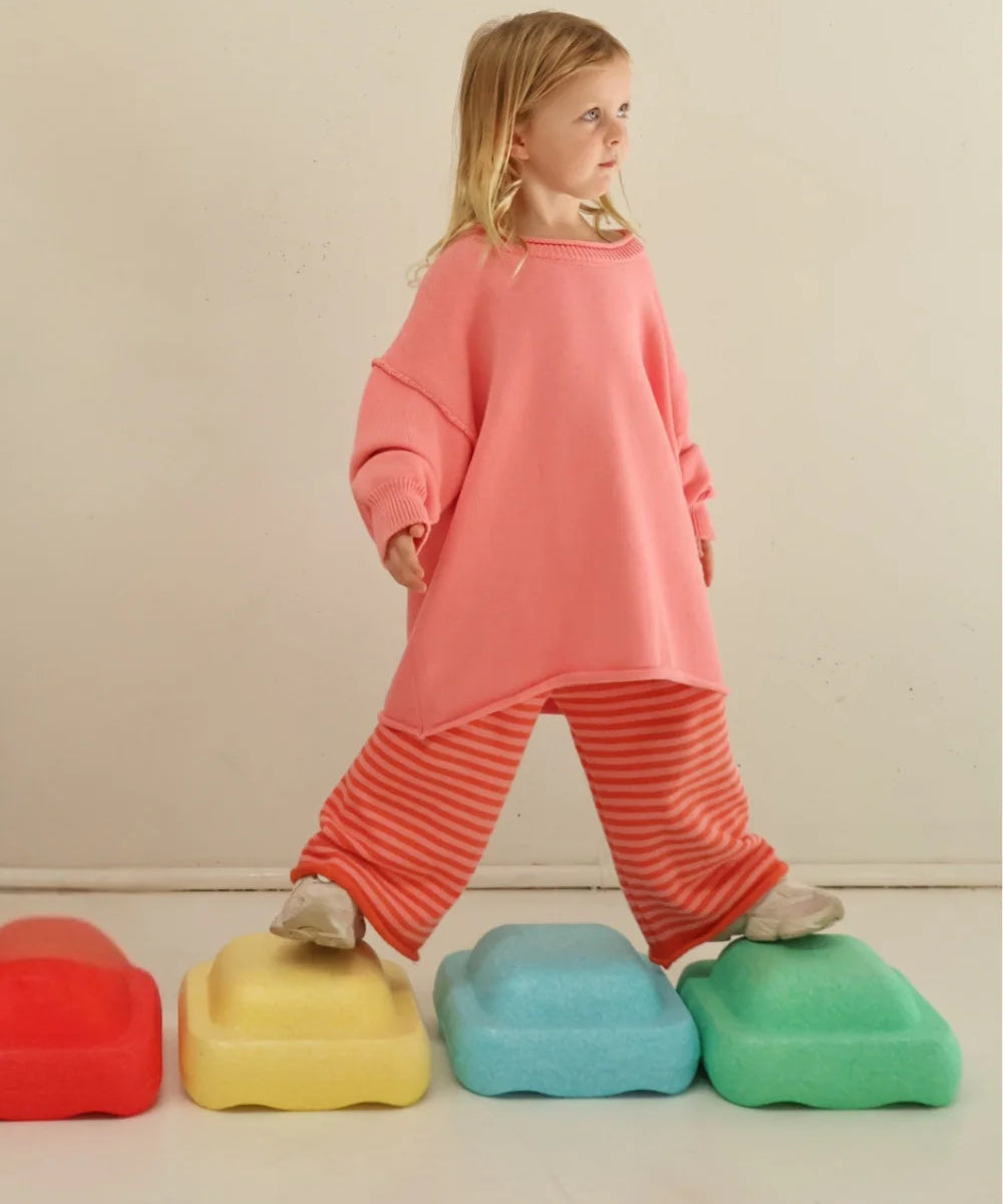 Rolly Knit Pants | Strawberry Stripe