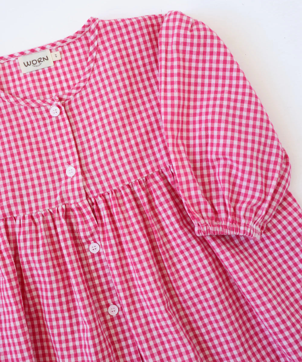 Sunday Smock Dress | Raspberry Gingham