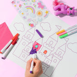 Wipeable Silicone Colouring Mat - Unicorn Castle