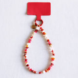 Phone cord mixed beads - coral mix