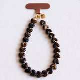 Phone cord hearts - brown