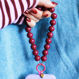 Phone cord beads XXL - cerise
