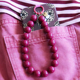 Phone cord beads XXL - cerise