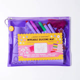 Wipeable Silicone Colouring Mat - Unicorn Castle