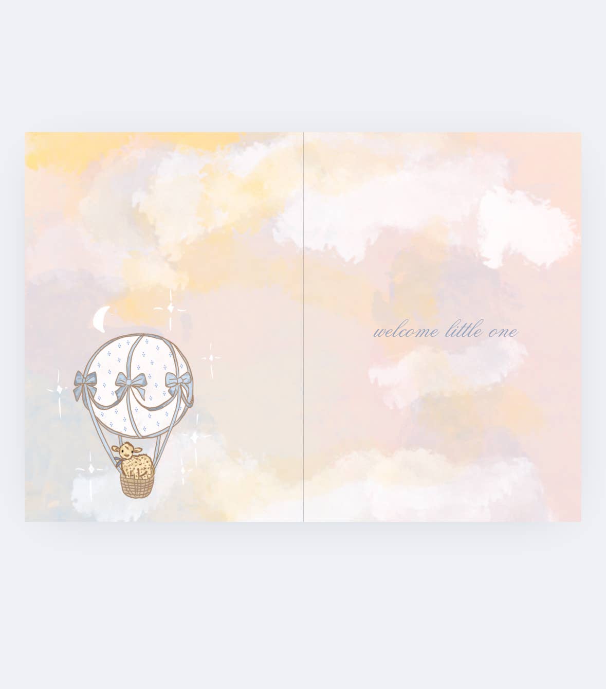 Welcome Little One Balloon - heirloom card