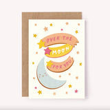 Over the Moon Card - Congratulations Good News Celebration 