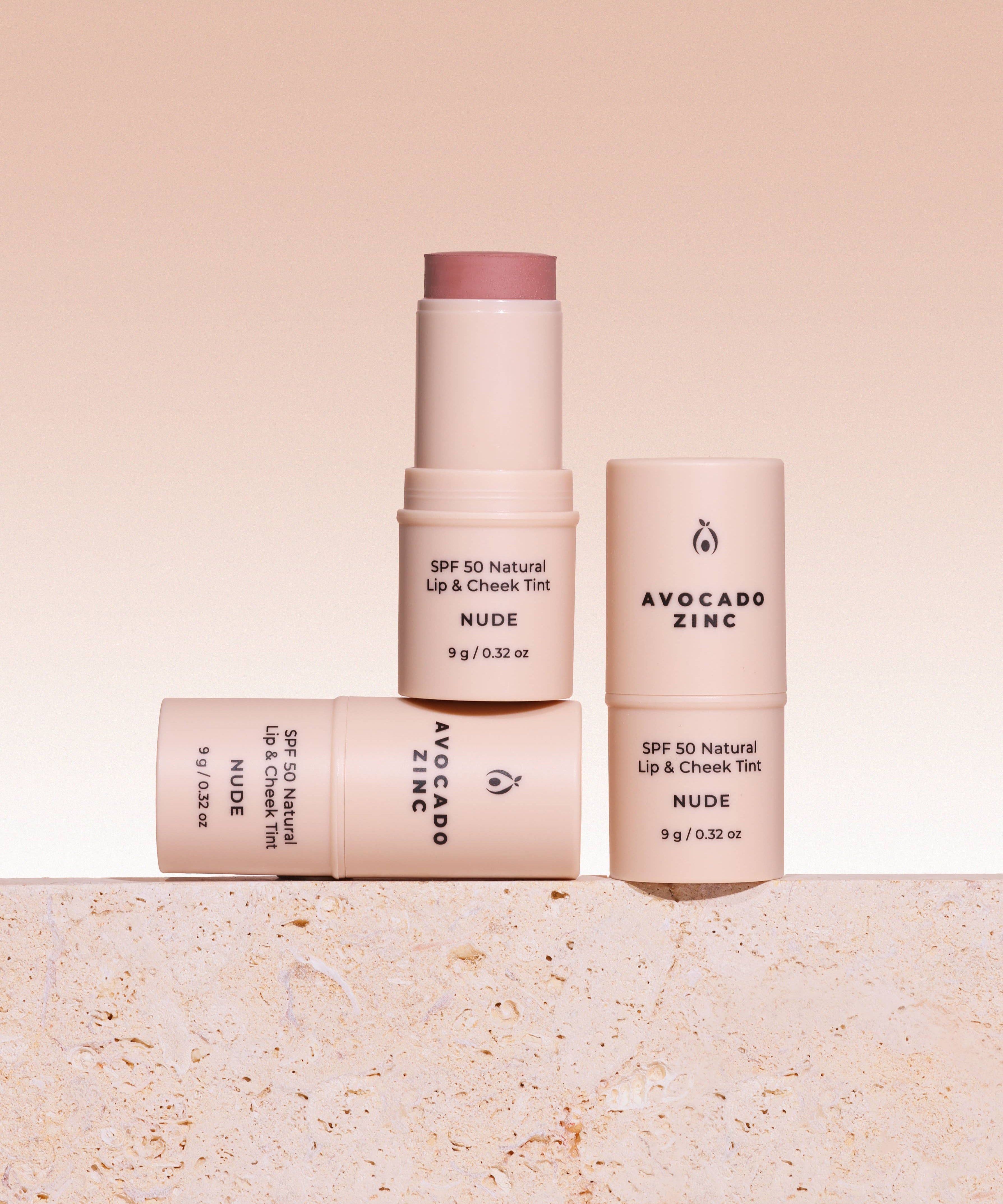 Avocado Zinc -  SPF 50 Natural Lip & Cheek Tint - Nude