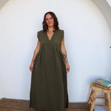 The Pansy Maxi - Olive - Amilita The Label